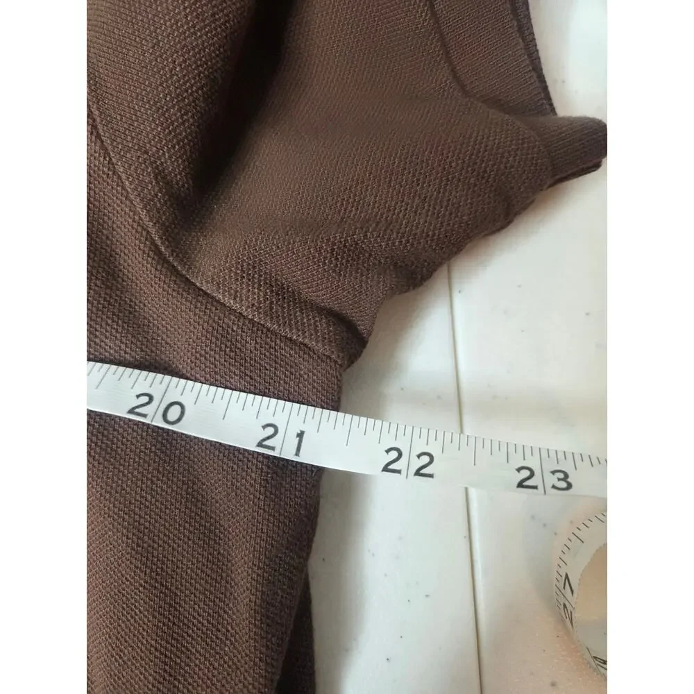 Polo Ralph Lauren Custom Fit Mens Size XL Brown Banded Sleeve Polo Shirt